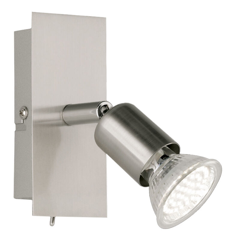 Foco de pared de metal níquel, Tembisa, con interruptor