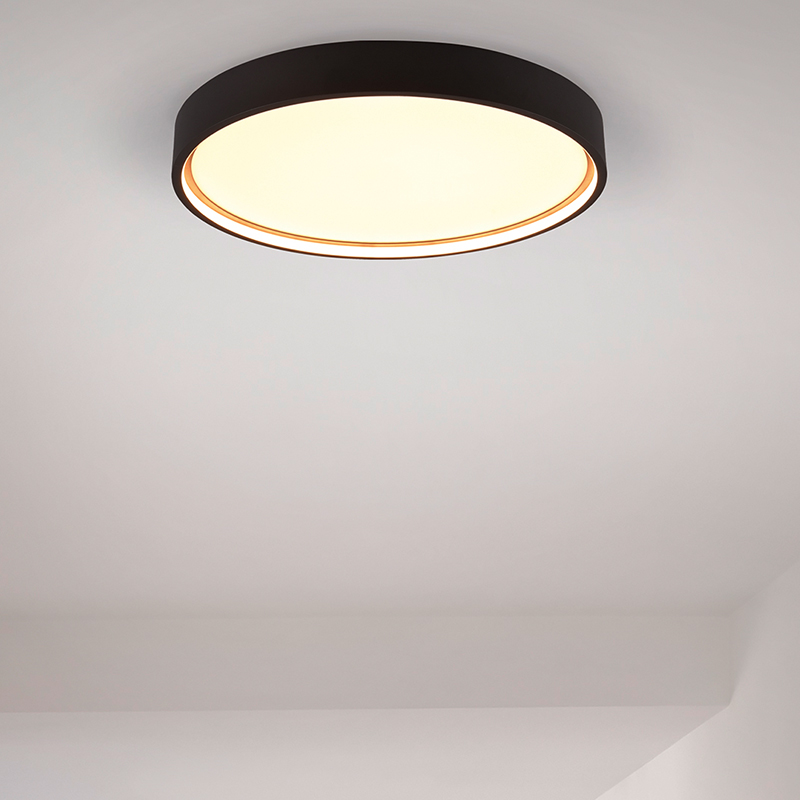 Plafón de techo moderno negro, Destin, 29W, ajustable entre luz blanco cálido y frío LED