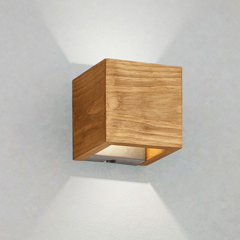 Aplique up down de madera marrón, Deka, 4W, 3000K LED
