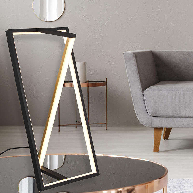 Lámpara de mesa moderna negra, Chadi, 9W, ajustable entre luz blanco cálido y frío LED, con regulador táctil