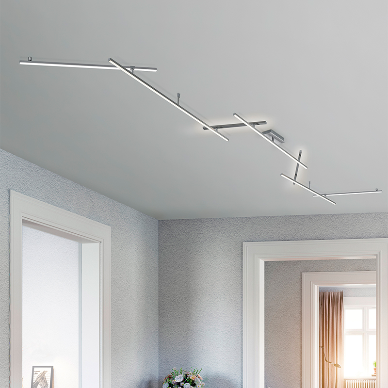 Plafón de techo moderno níquel, Kandla, 20W, 3000K LED