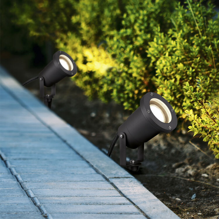 Estaca para jardín moderna antracita, Tau, IP65