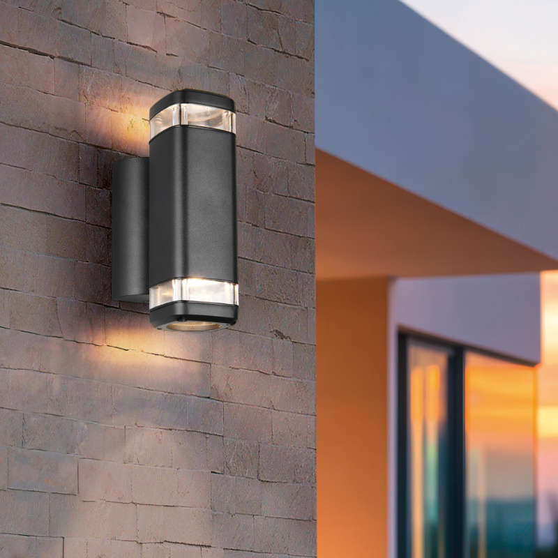 Aplique up down moderno negro, Poonam, IP44