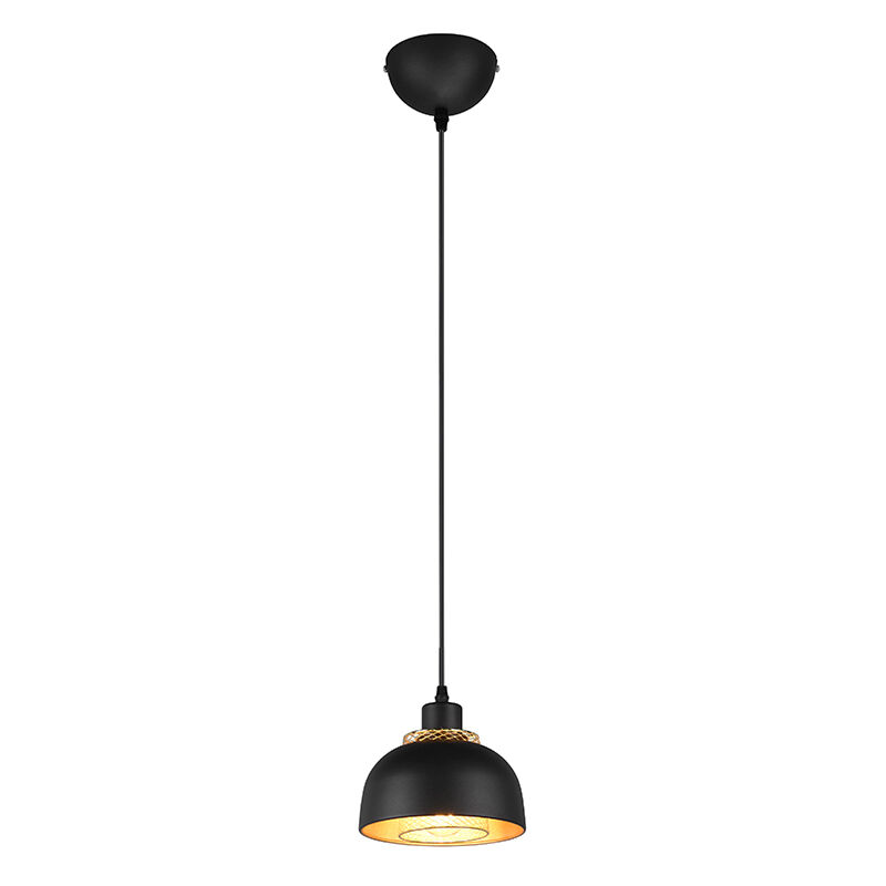 Lámpara colgante industrial negra, Sylvano
