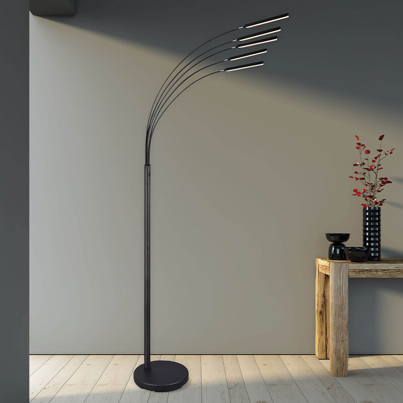 Lámpara de pie moderna negra, Ekram, 3,5W, 3000K LED, con interruptor