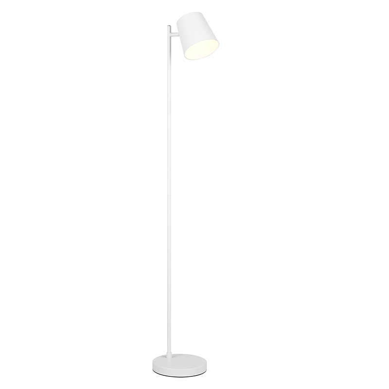 Lámpara de pie recargable de metal blanca, Suraya, 4,5W, 3000K LED, regulable en 3 pasos