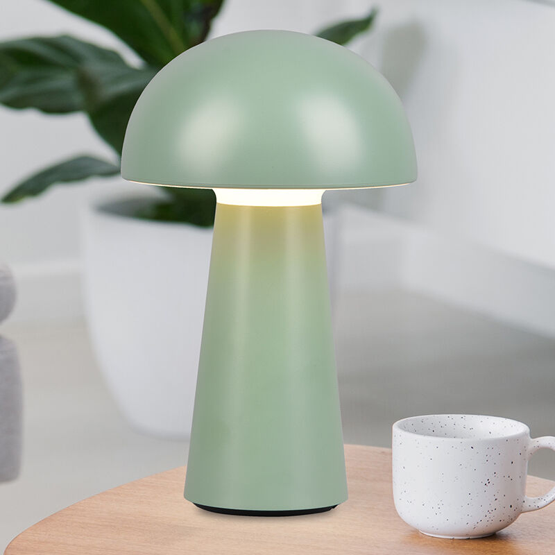 Lámpara de mesa exterior moderna verde, Rachelle, 2W, 3000K LED, IP44, regulable en 3 pasos