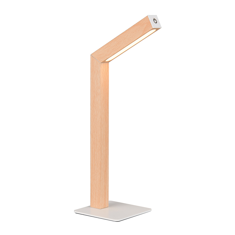 Lámpara de mesa recargable moderna madera, Reijer, 2W, 3000K LED, con regulador táctil