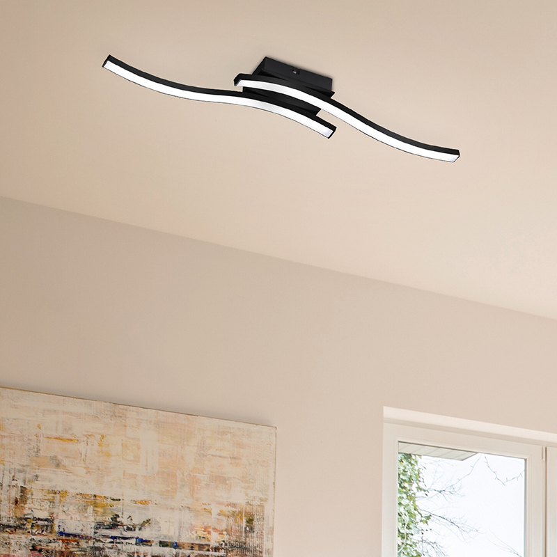 Plafón de techo moderno negro, Go, 5W, 3000K LED