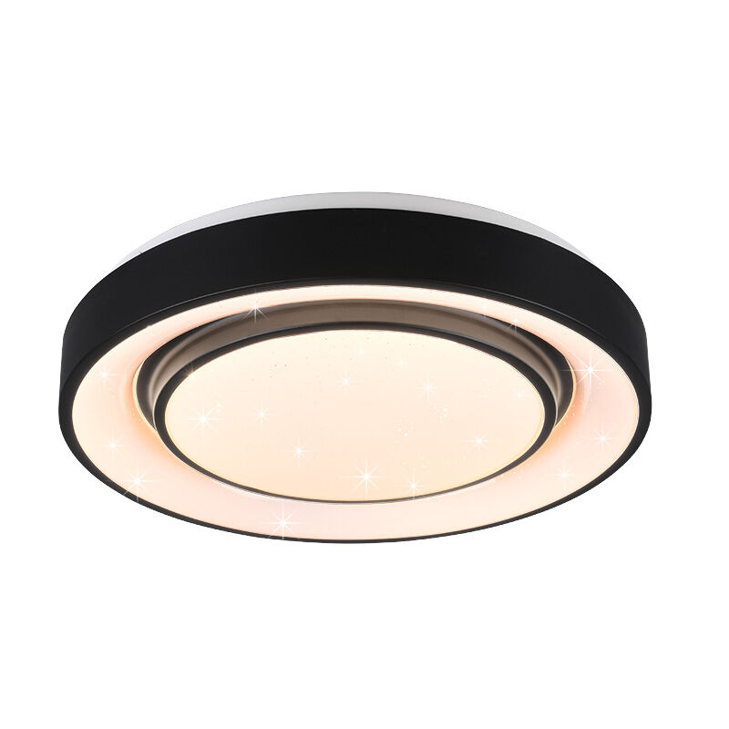 Plafón de techo moderno negro, Freke, 20W, RGBW LED