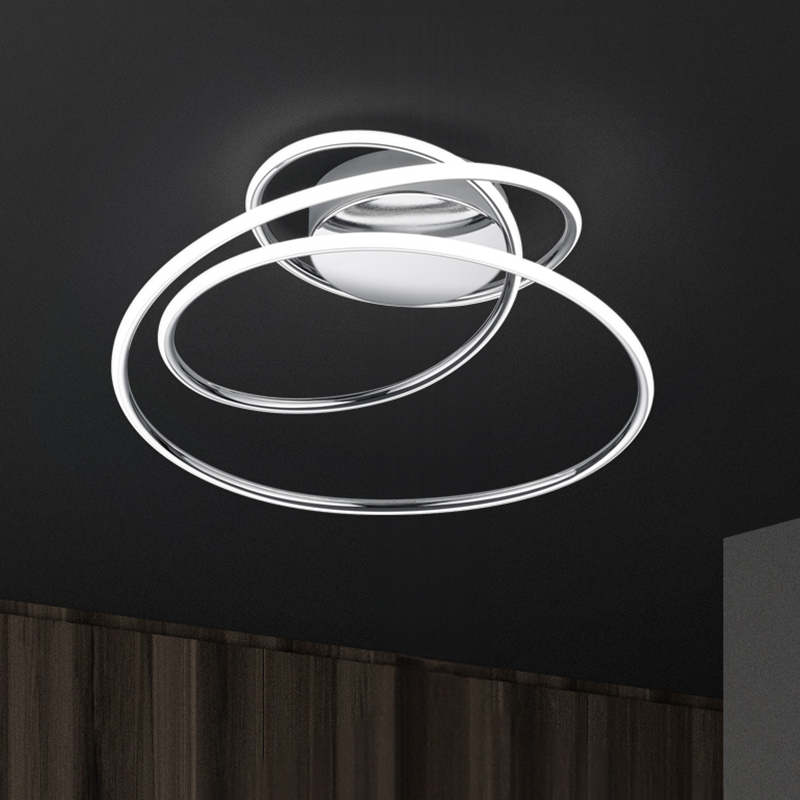 Plafón de techo diseño cromado, Marell, 36W, 4000K LED, regulable en 3 pasos