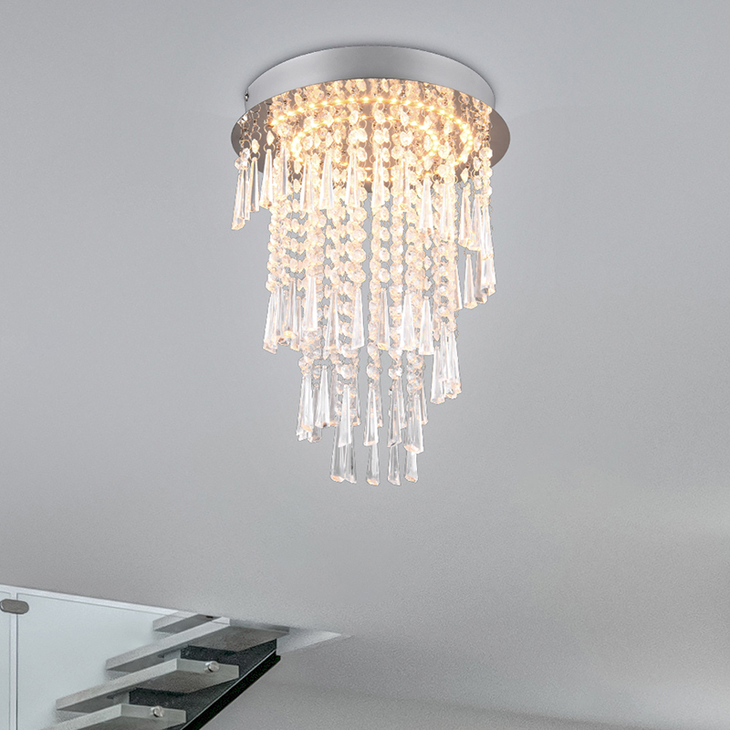 Lámpara de araña diseño cromada, Sjon, 18W, ajustable entre luz blanco cálido y frío LED, regulable en 3 pasos