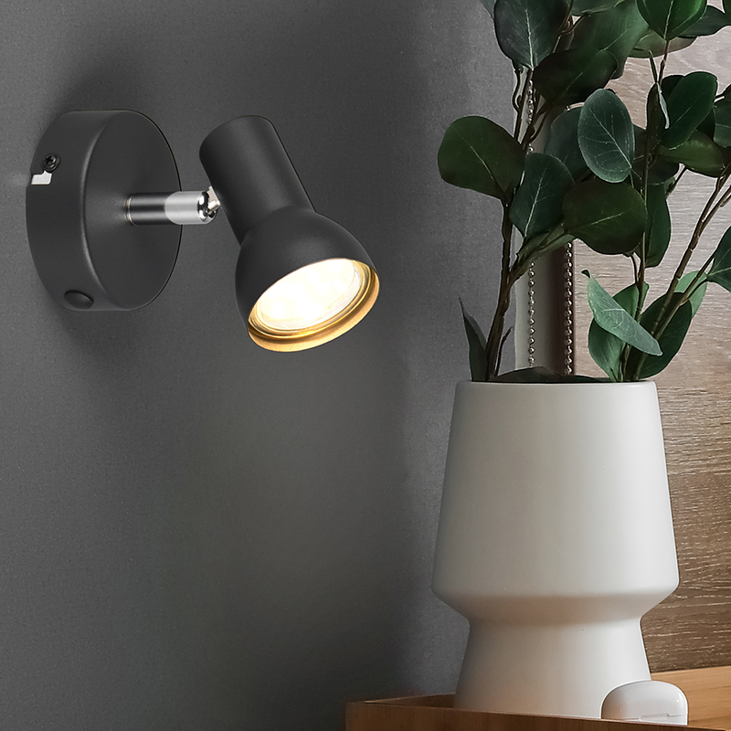 Foco de pared moderno negro, Sabrin