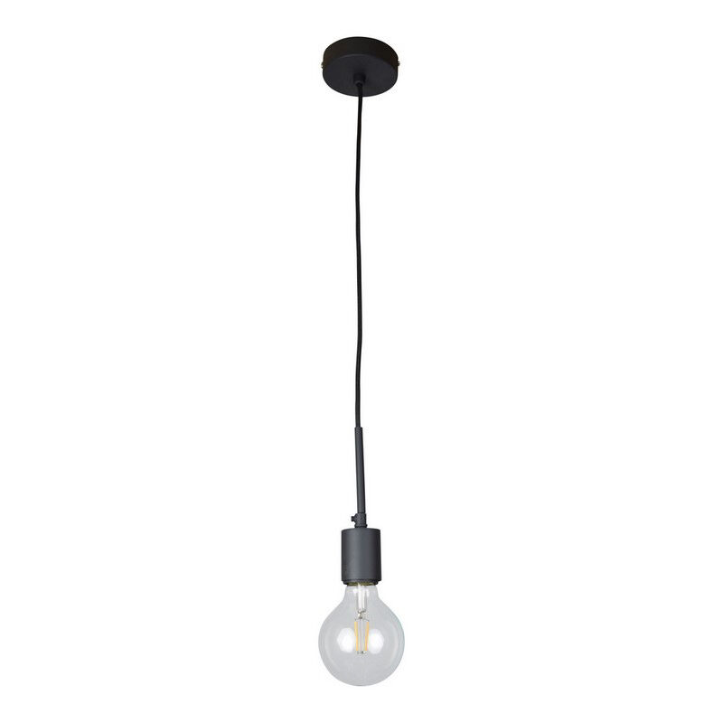 Lámpara colgante sin pantalla negra industrial, Bolb