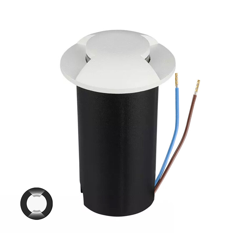Foco suelo exterior blanco moderno, Marcus, 1W, 3000K LED, IP67