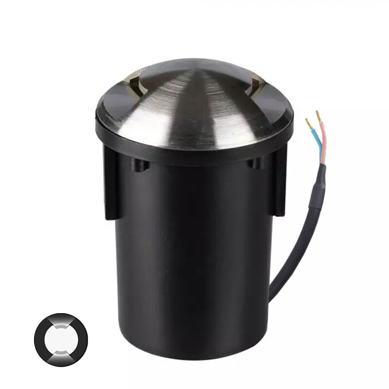 Foco suelo exterior plateado moderno, Marcus, IP67