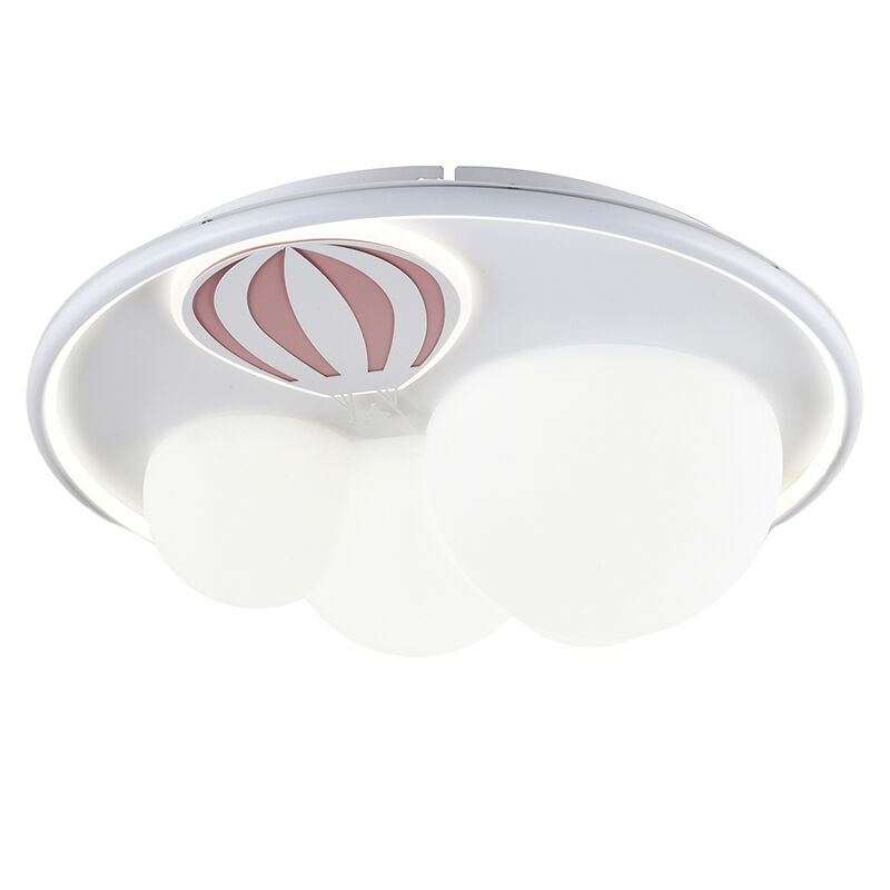 Lámpara de techo infantil rosa de metal, Balloon, 42W, 3000K LED, regulable en 3 pasos