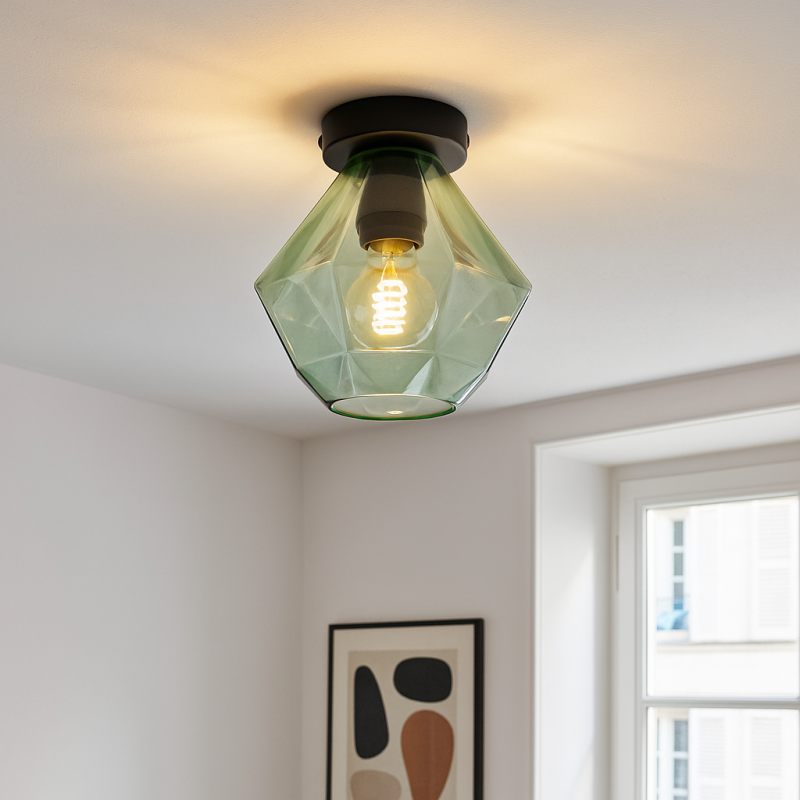 Lámpara de techo verde retro, Anoek