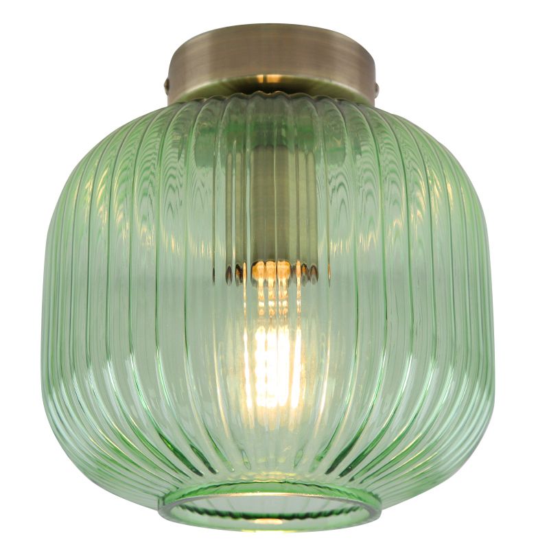 Lámpara de techo de vidrio dorada, Charlois Lámpara de techo de vidrio dorada, Charlois