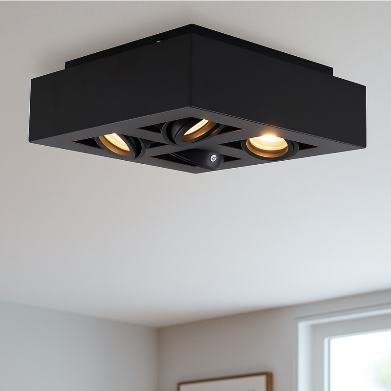 Aplique de techo negro moderno, Akira