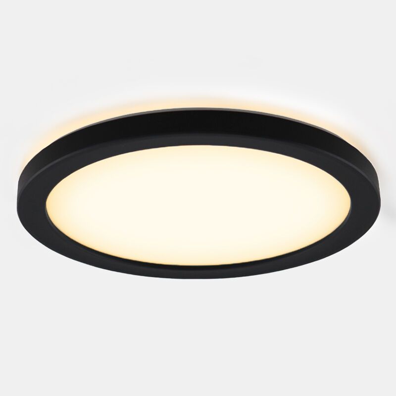 Lámpara de techo baño negra de plástico, Shivani, 8W, 3000K LED, IP44 Lámpara de techo baño negra de plástico, Shivani, 8W, 3000K LED, IP44