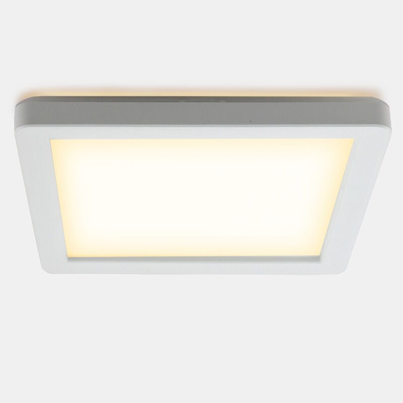 Lámpara de techo baño blanca de plástico, Shivani, 15W, 3000K LED, IP44 Lámpara de techo baño blanca de plástico, Shivani, 15W, 3000K LED, IP44