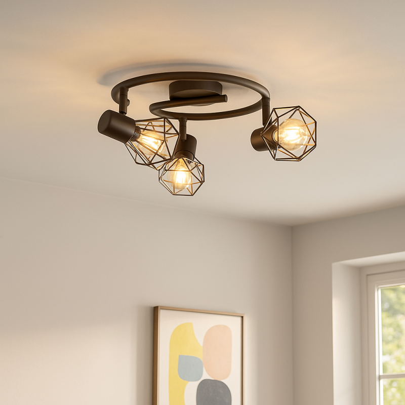 Foco de techo negro industrial, Jaylano