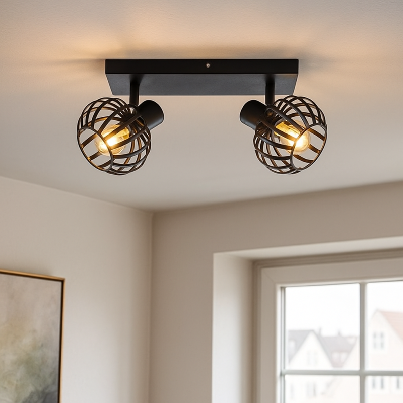 Foco de techo negro industrial, Lieve