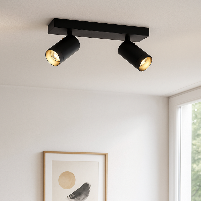 Foco de techo negro moderno, Nadi