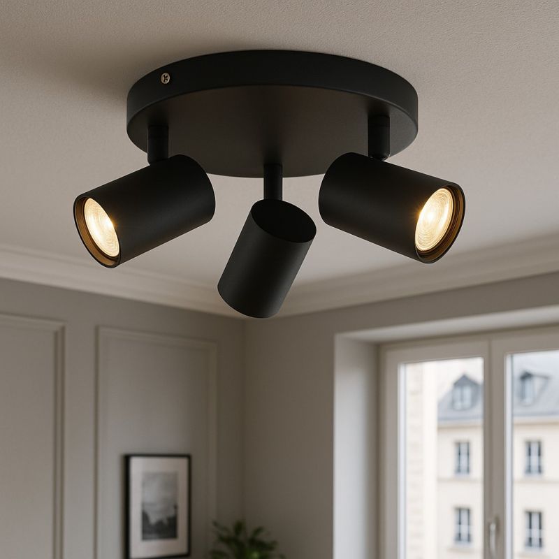 Foco de techo negro moderno, Elena