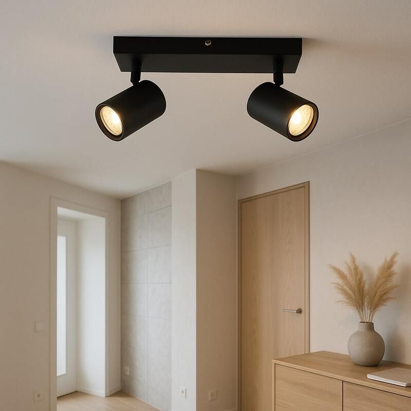 Foco de techo negro moderno, Elena Foco de techo negro moderno, Elena