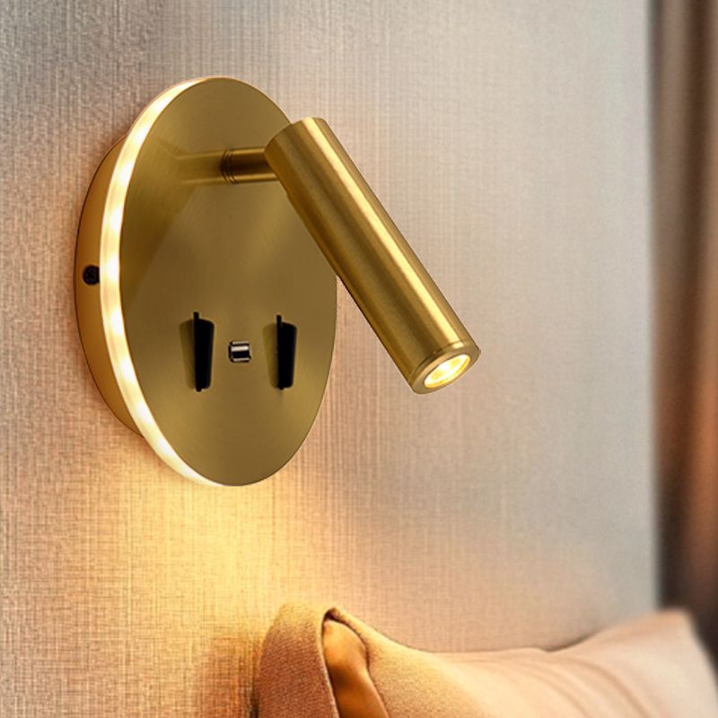 Aplique dorado moderno, Alec, 9W, 3000K LED, con interruptor