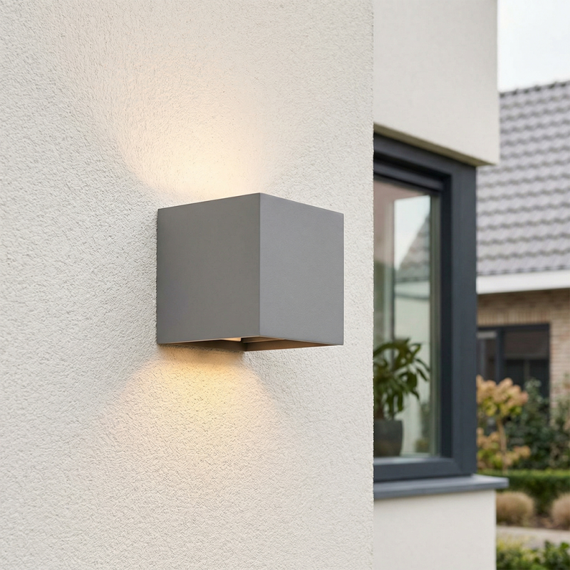 Aplique up down gris moderno, Dion, IP65