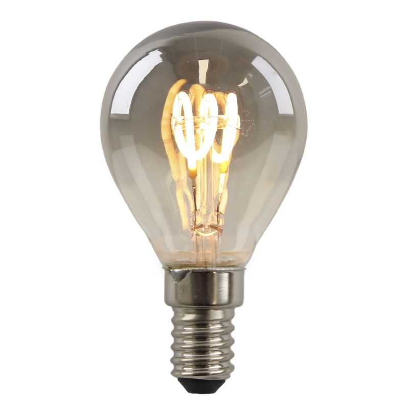 Olucia bombilla LED filamento E14 regulable Tuelo, gris, P45, 4W, 2200K Olucia bombilla LED filamento E14 regulable Tuelo, gris, P45, 4W, 2200K