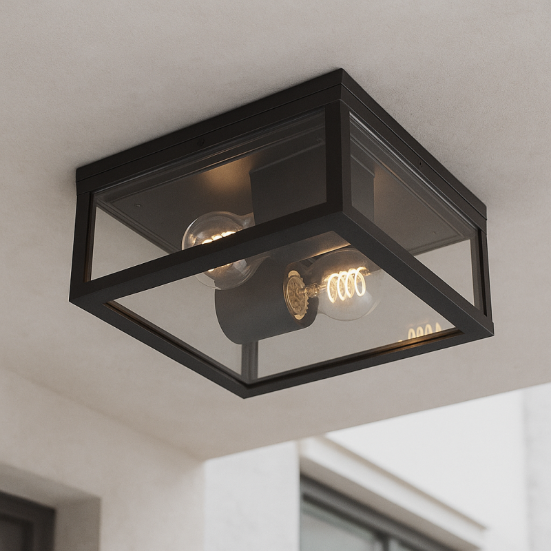 Lámpara exterior negra moderna, Ivanka, IP44