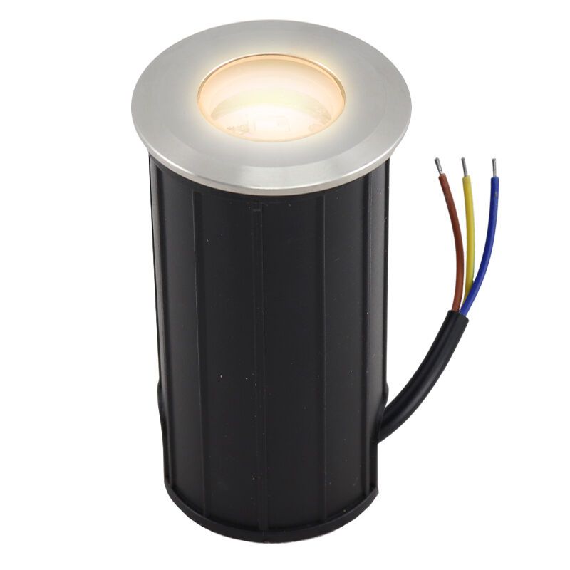 Foco suelo exterior cromado de aluminio, Catamarca, 3W, 3000K LED, IP68