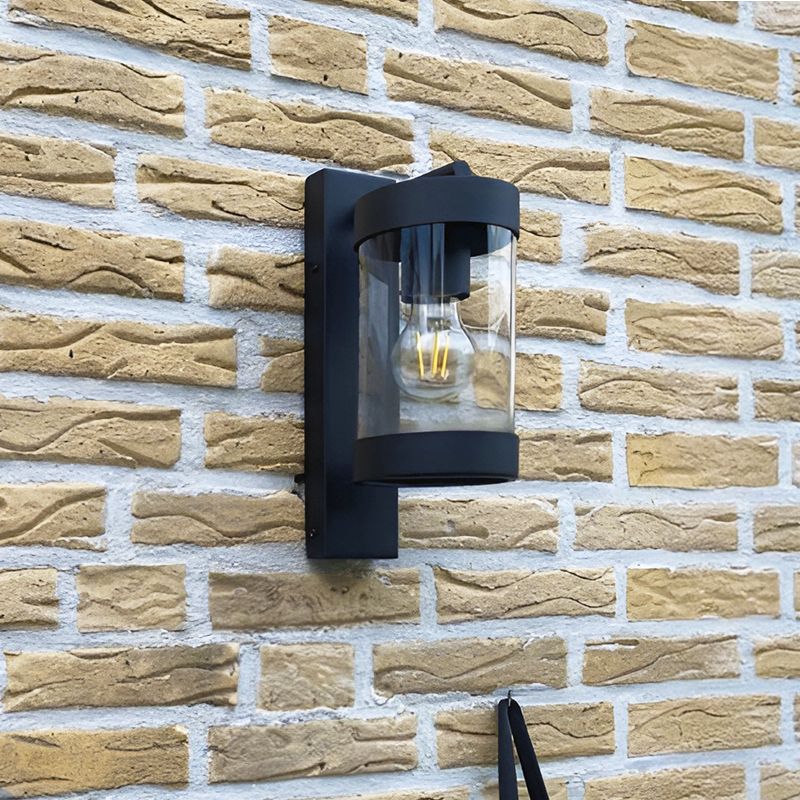 Aplique exterior con sensor crepuscular negro moderno, Musa, IP44 Aplique exterior con sensor crepuscular negro moderno, Musa, IP44
