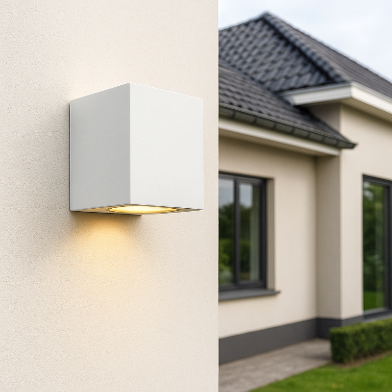 Lámpara exterior blanca de aluminio, Corella, IP44