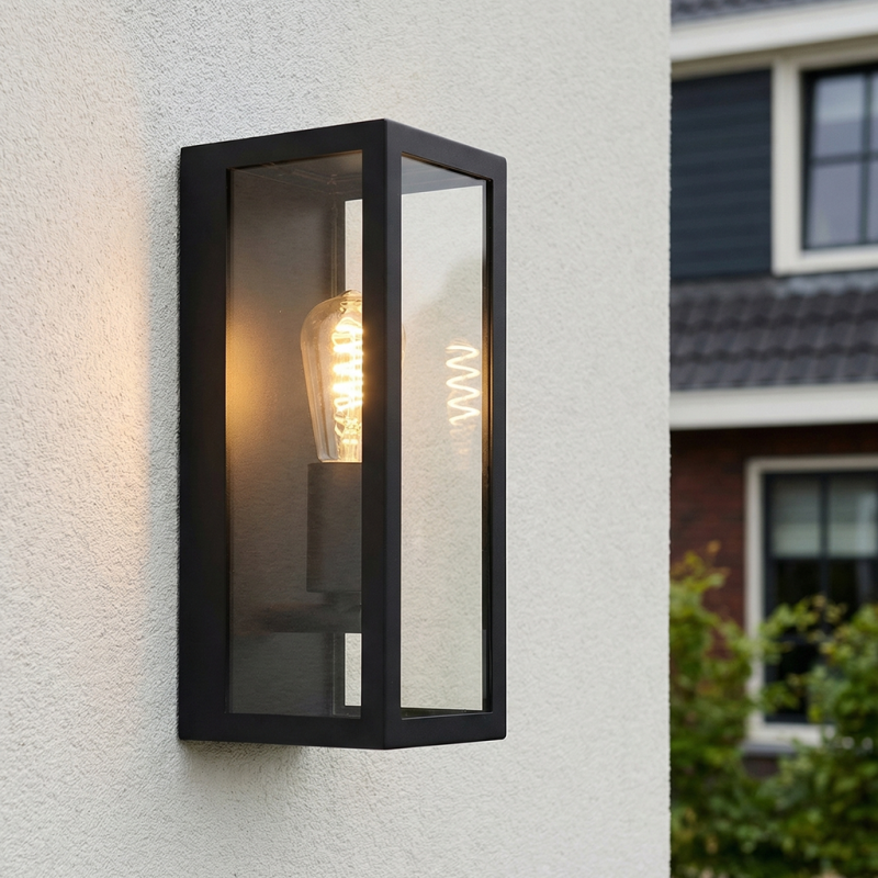 Lámpara exterior negra moderna, Senne, IP44