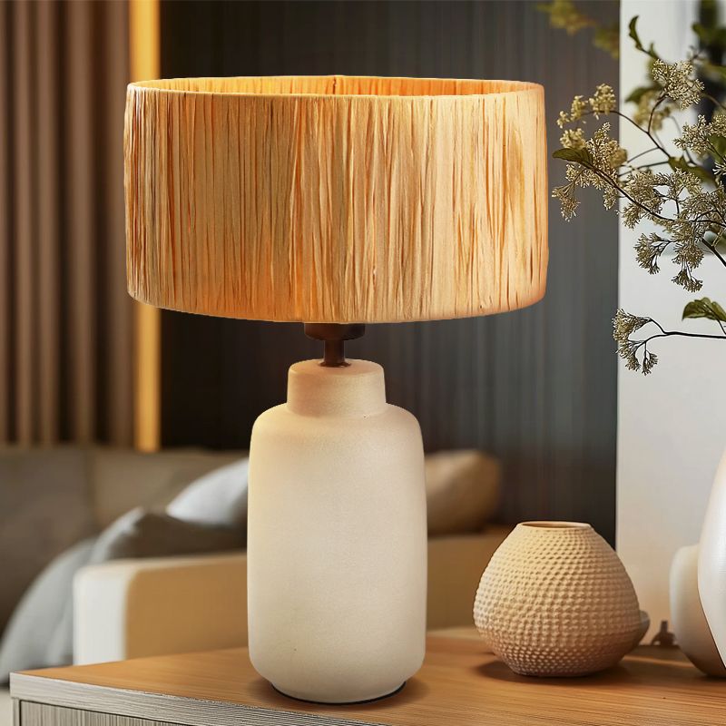 Lámpara de mesa de papel marrón, Daisy, con interruptor