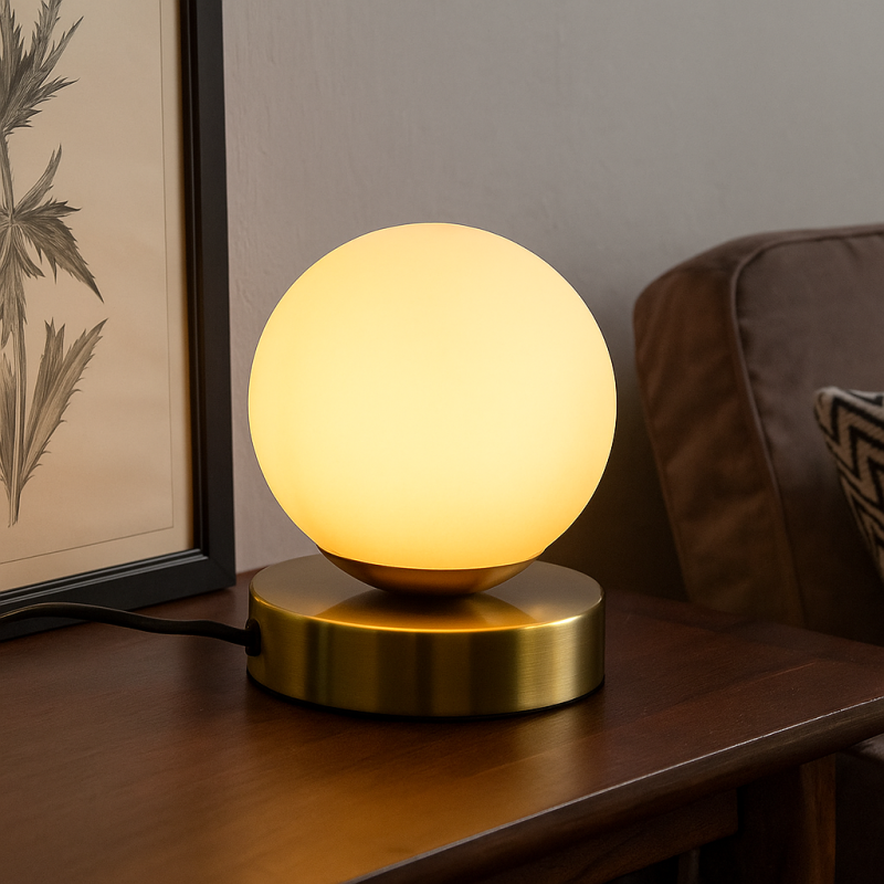 Lámpara de mesa blanca diseño, Stacy, con interruptor