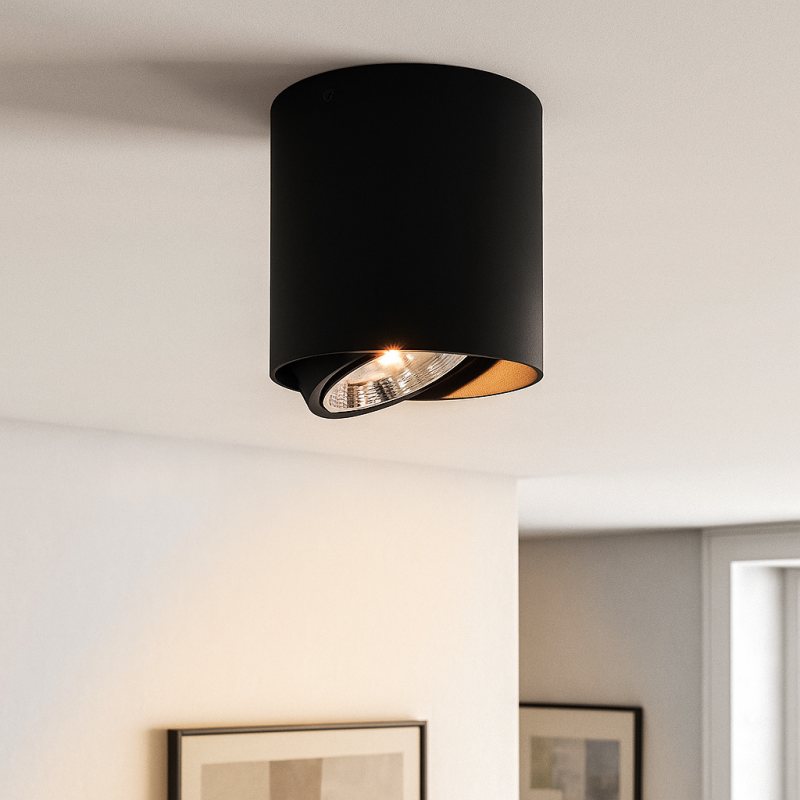 Aplique de techo negro moderno, Mario