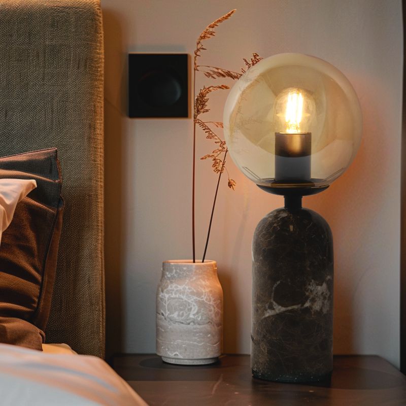 Lámpara de mesa de mármol ámbar, Alan, con interruptor