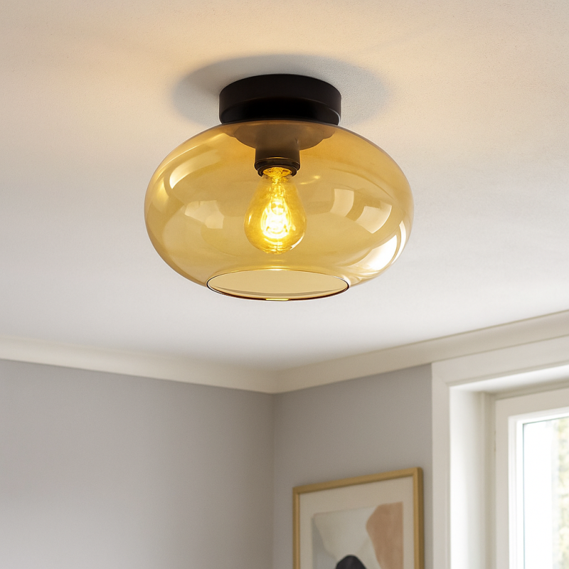 Lámpara de techo ámbar diseño, Luca Lámpara de techo ámbar diseño, Luca