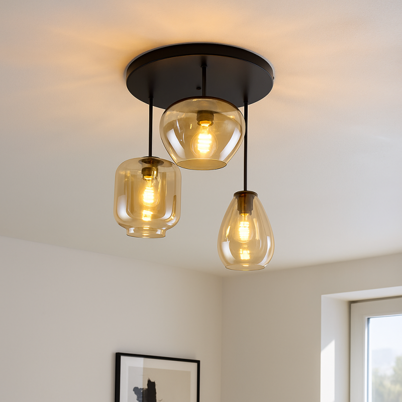 Lámpara de techo ámbar moderna, Caia Lámpara de techo ámbar moderna, Caia