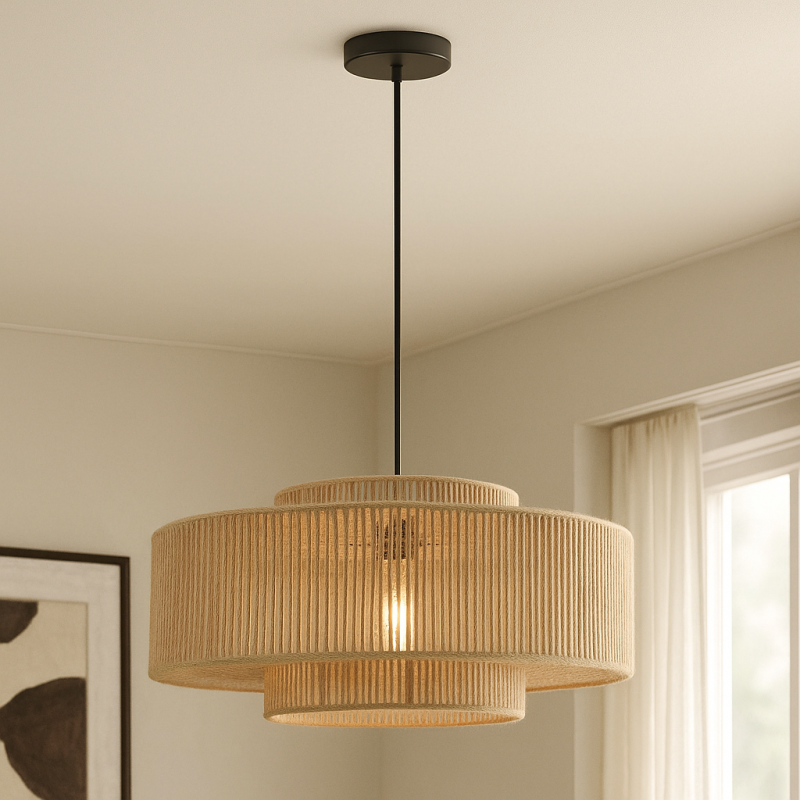 Lámpara colgante marrón rústica, Selena