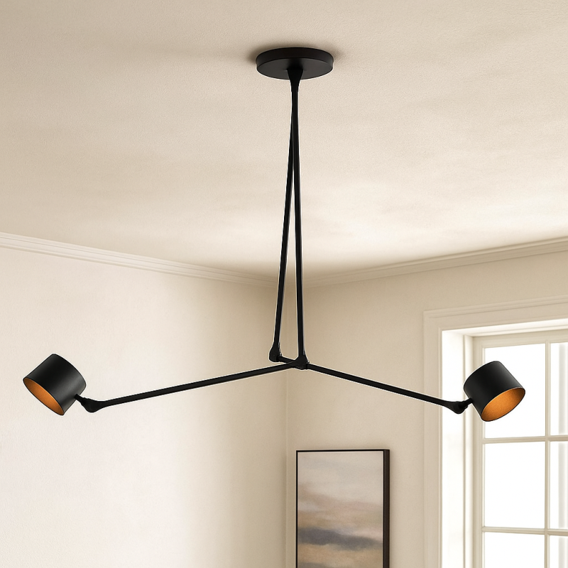 Lámpara de techo negra moderna, Rinke Lámpara de techo negra moderna, Rinke