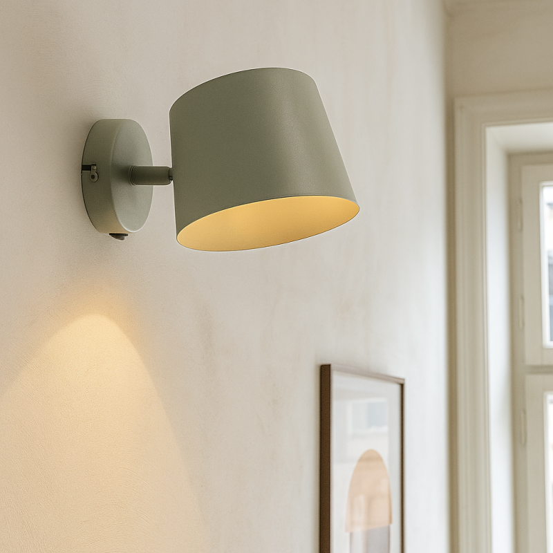 Foco de pared verde moderno, Rinke, con interruptor Foco de pared verde moderno, Rinke, con interruptor