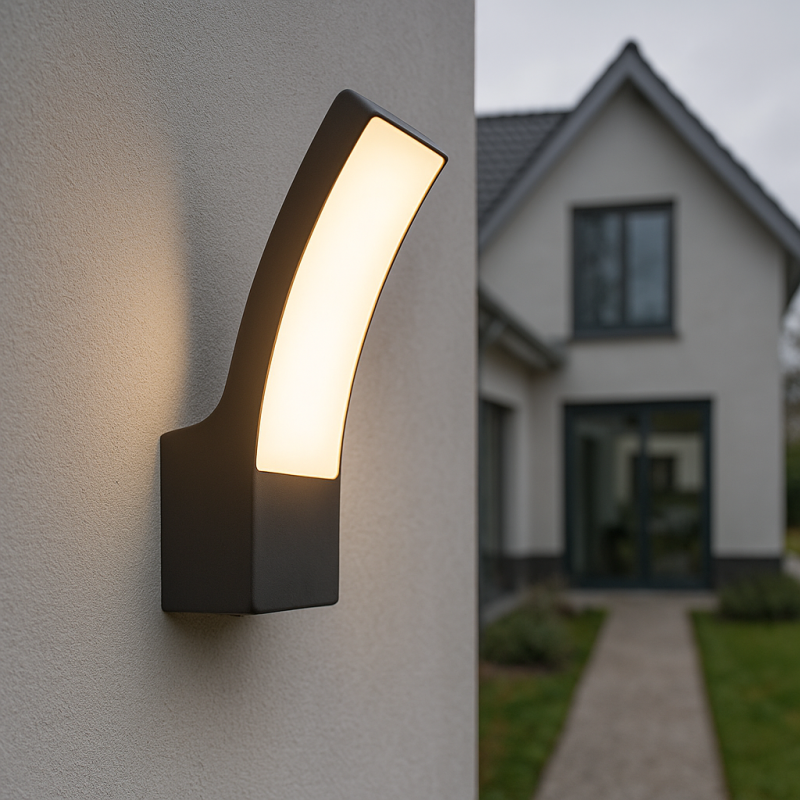 Lámpara exterior negra moderna, Manel, 12W, 3000K LED, IP44