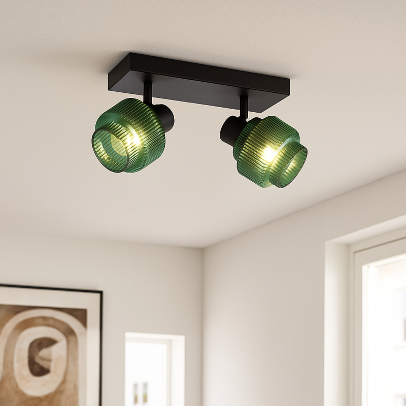 Foco de techo verde retro, Paris